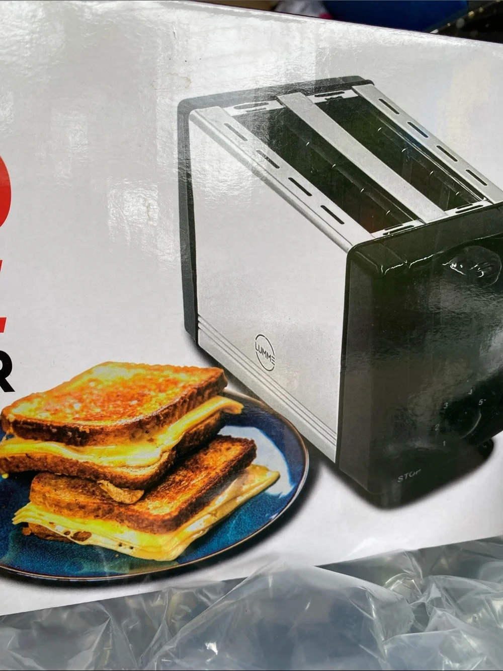 New Lumme  Two-Slice Stainless Steel Toaster - Silver & Black